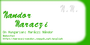 nandor maraczi business card