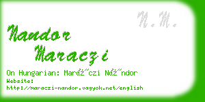 nandor maraczi business card